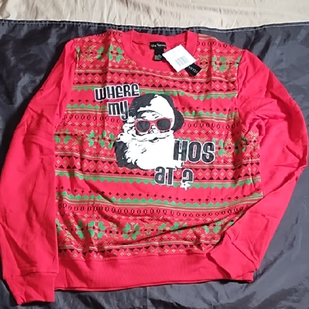 Alex Stevens Santa Where My Hos At Ugly Christmas Sweater